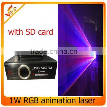 small led animation laser sd card dj laser effect lighting 1w rgb