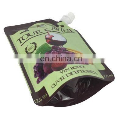 Custom Printed Liquid Drinking Juice Beverage Bag 250ml Stand up Spout Pouch for Vodka / Red Wine photo-4