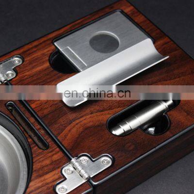 Luxury Customized Printing Logo Diy Wood and Metal Walnut Cigar Ashtray photo-4