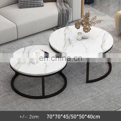 Luxury Coffee Tables Living Room Marble Coffee Table Modern Apartment Multifunction Coffee Table Set White Black photo-5
