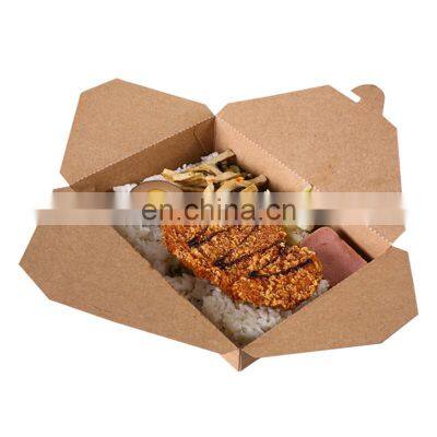 biodegradable foldable eco hot sale custom container disposable kraft paper logo printing paper food lunch box