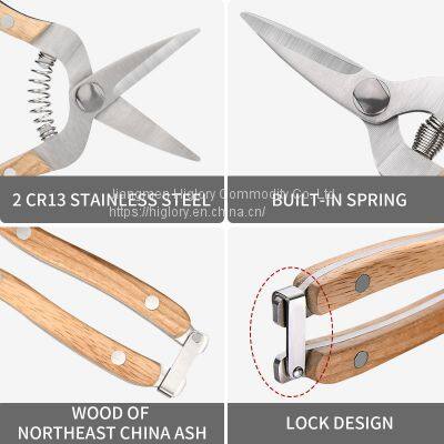 Wholesale Pruning Shears Fruit Garden Stainless Steel Gardening Scissors Garden Tools Flower Bypass Secateurs photo-4