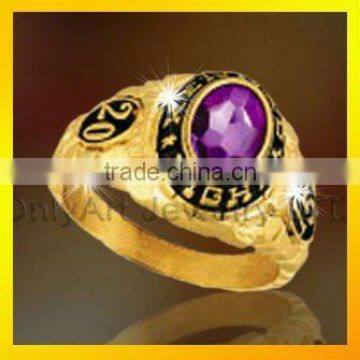 high quality custom 925 silver girls class rings, 3D design ring