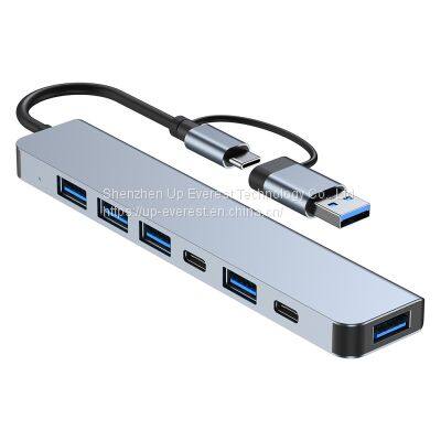 Cheap Price Aluminum 7 in 1 USB Hub USB 3.0*1+USB 2.0*4+USB-C*1+PD*1 USB Hub