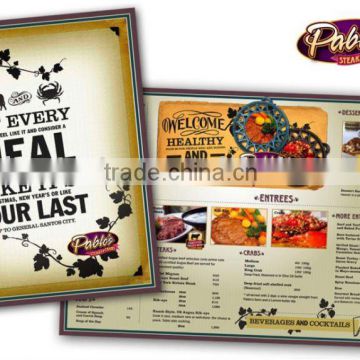 Paper Restaurant Menu Card Printing