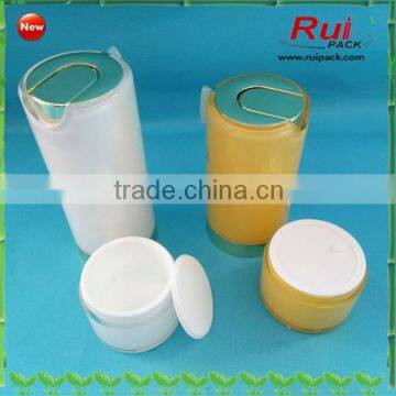 Empty acrylic airless cream jar with acrylic bottle,plastic cream jar,lotion bottle combination