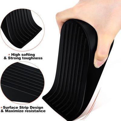 Large Door Stoppers Heavy Duty Rubber Stopper for Bottom of Door Wedge Stopper for Home Office (Black) photo-4