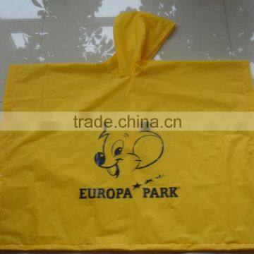 Waterproof Printed Yellow Child Rain Poncho