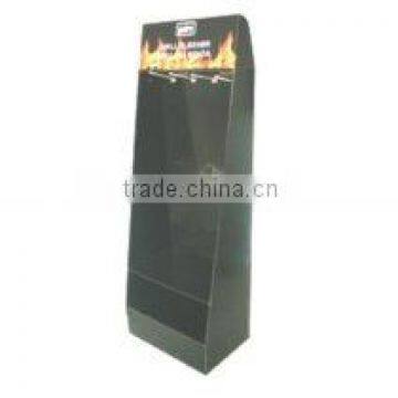 black shoe display shelf with hooks