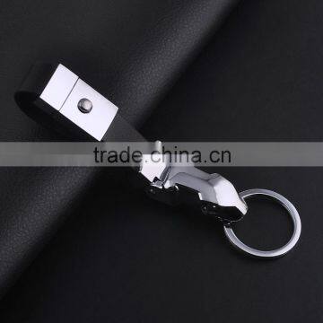 Latest Leather Key Ring Holiday Gifts Leopard Jaguar Head Car Keychain photo-3
