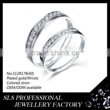 2015 top desighns zirconia wedding jewelry diamond ring white zircon finger rings for lovers