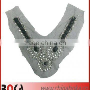 Latest design beaded rhinestones collar for lady