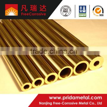 Seamless straight C44300 CuZn28Sn1As brass tube/pipe for heat exchanger