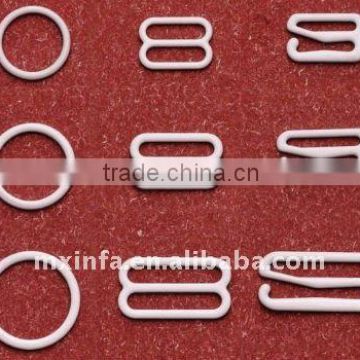 Nylon coated iron bra ring and slider