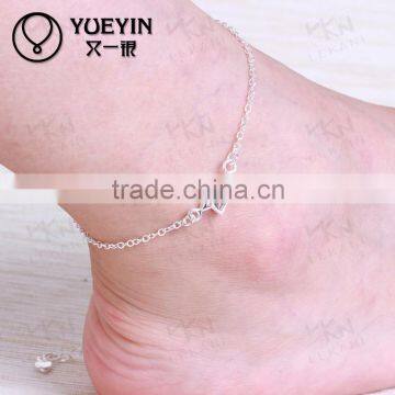 2015 new adjustable foot chain ankle bracelet fashion silver design anklet