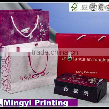 paper bag with customer logo, colorful package bag with handle