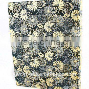 Flower Embossed Ring Binder Desktop File Holder for Office Stationery Color Pattern Woven Cloth Wrapping Cardboard A4 or FC Size