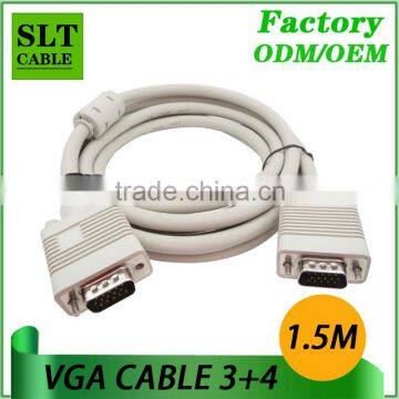 SLT 3+4 15pin VGA Cable Male to Male for Multimedia