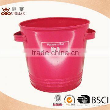 Popular pink colored metal bucket with lovely style