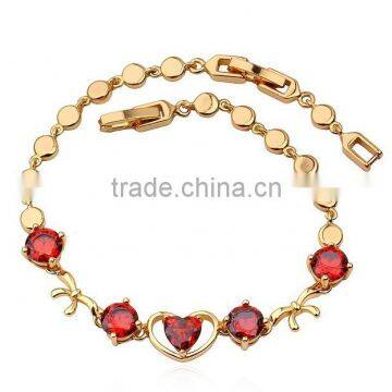 2015 New Arrival Fashion Gold Plated Red Zircon Bracelet