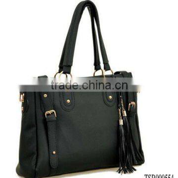 hot sale lady popular fashion leather bag with macrame