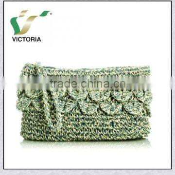 Flower Paper Straw Crochet Bag