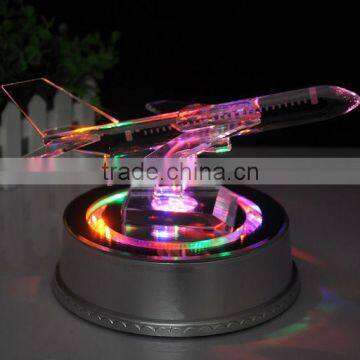 High quality crystal airplane model with Led light