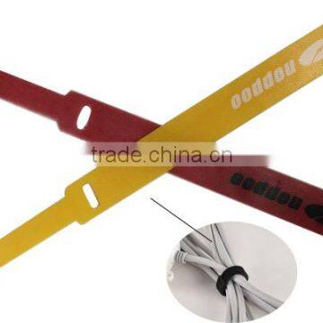 Printed colorful hook and loop back to back wire cable tie