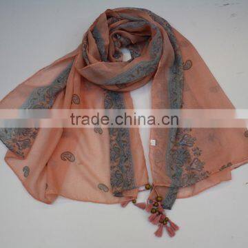 Cotton Indian Scarf With Beads Beaded Scarves photo-4