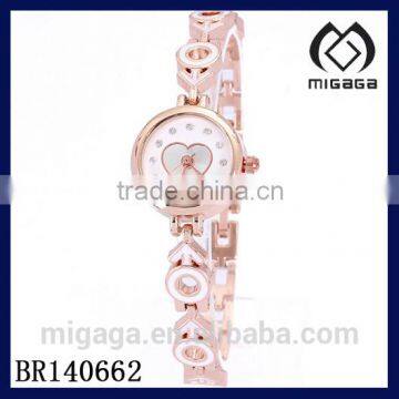 fashion rosy gold plating alloy ladies watch*female symbol enamel watch for ladies