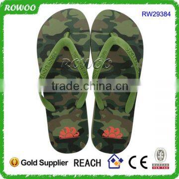 Custom Army Green printed flip flops with Embossed logo factory wholesale flip-flops for promotional