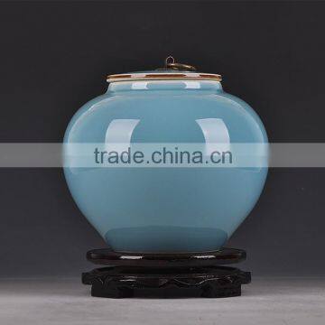 Food grade glazed jingdezhen ceramic storage jar for tea leave