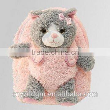 plush cat backpack/plush animals backpack/ lifelike plush cat backbag