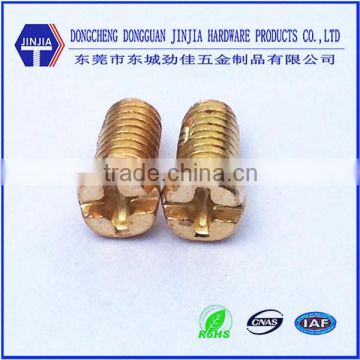 metric m4.6*9 cheese head phillips/slotted combo brass screw with teeth cutting