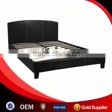 Double bed with wood slats