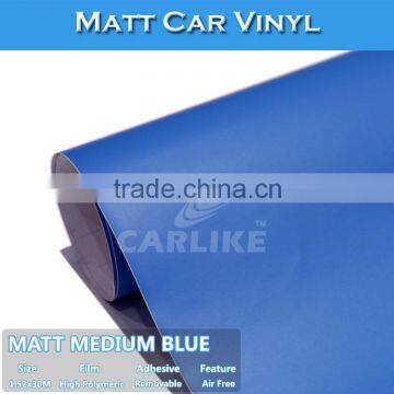 Trade Assurance Matt Medium Blue Car Wrap Film Matt Stickers Roll Folie