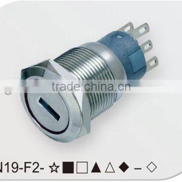 Key head stainless stell 19mm push button switch