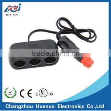 12v Red head car cigarette lighter plug with socket