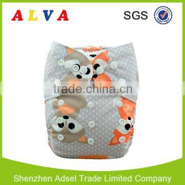 Alva 2016 Fox Pattern Free Shipping Wholesaler of Baby Cloth Diapers