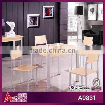 A0831 melamine golden wood dining table