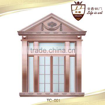 Villa exterior copper door security entry front glass bronze window