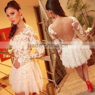 new style women party perspective white color lace dress& full dress