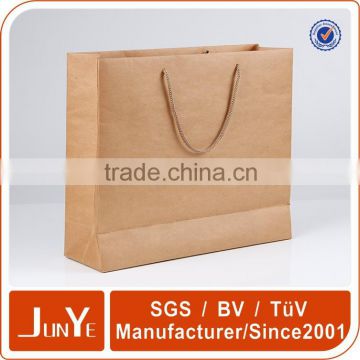 flat handle kraft 250gsm shopping branded paper bag