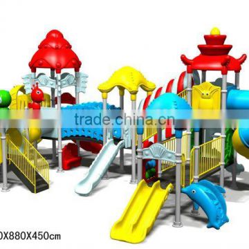 Outdoor plastic playground slide equipment