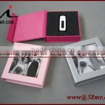 2015 Wedding Cardboard Leather N Linen USB Flash Drive Packaging Gift Box Wholesale