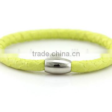 Bright Colors Womens Single Leather Snake Skin Bracelet