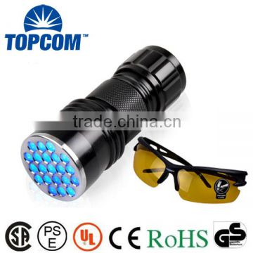 21 LED Light Source And Emergency,Tool Light Usage New Aluminum Violet Light Blacklight Torch Lamp 21 LED UV Flashlight