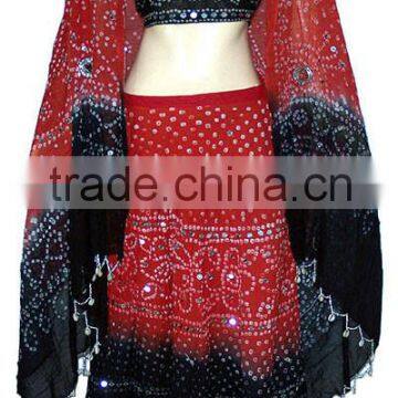 Navratri Garba Unique Sitara Work Black Chaniya Choli