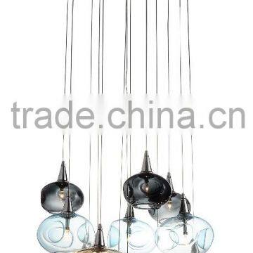 Hot Selling Vintage Pendant Lamps Modern Hand Blown Glass Pendant Lights different color chandelier lighting