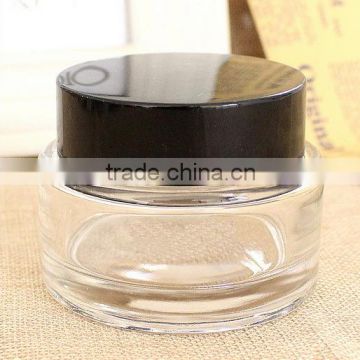 150ml glass jar with black lid for body scrub packaging, vintage glass jar